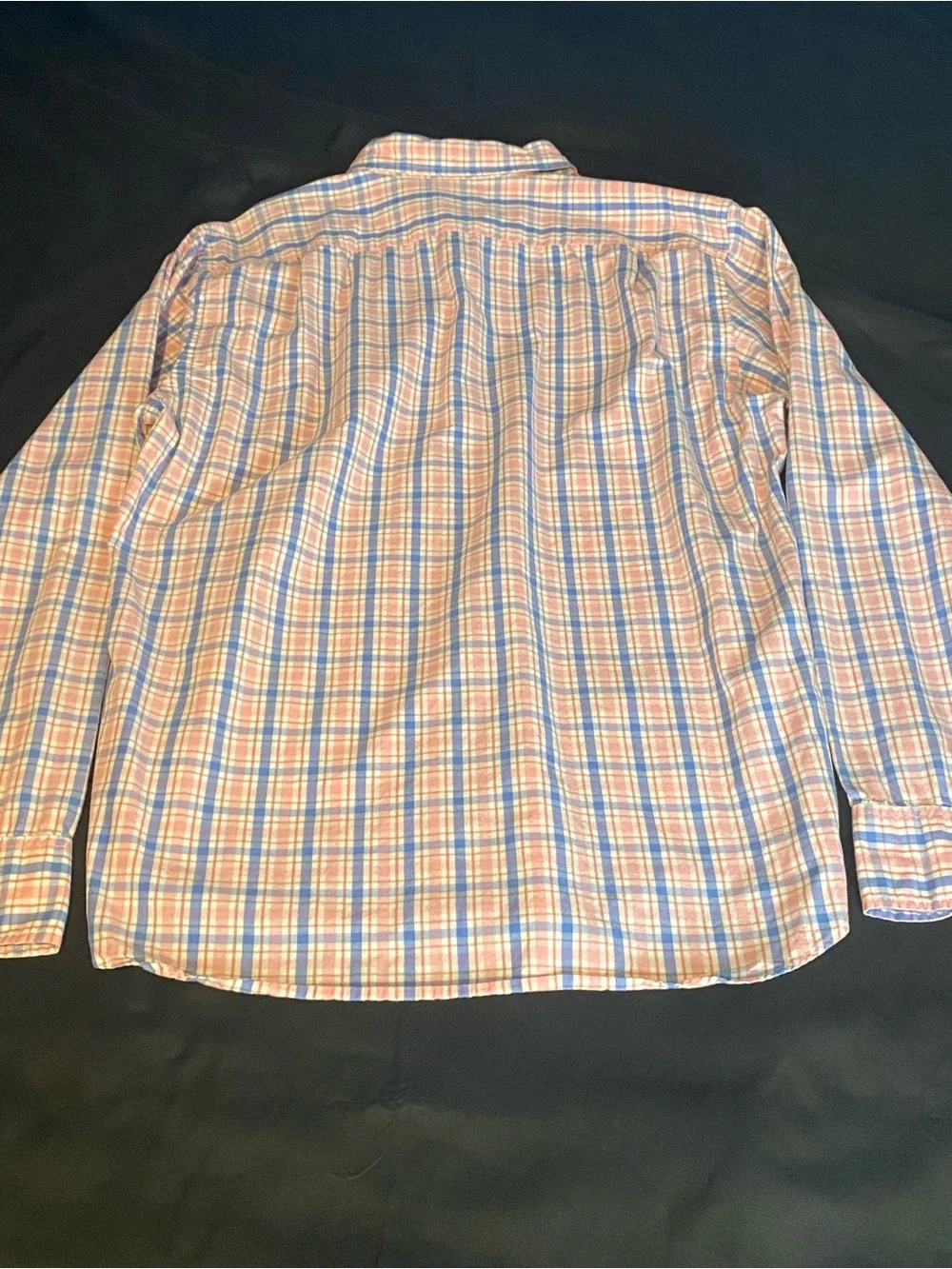 Mens J Crew Tailored Woven Cotton Button Up Size Large 100% Cotton Pink/Blue